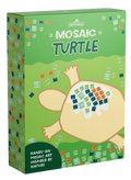 Mosaic turtle art kit packaging with colorful tiles