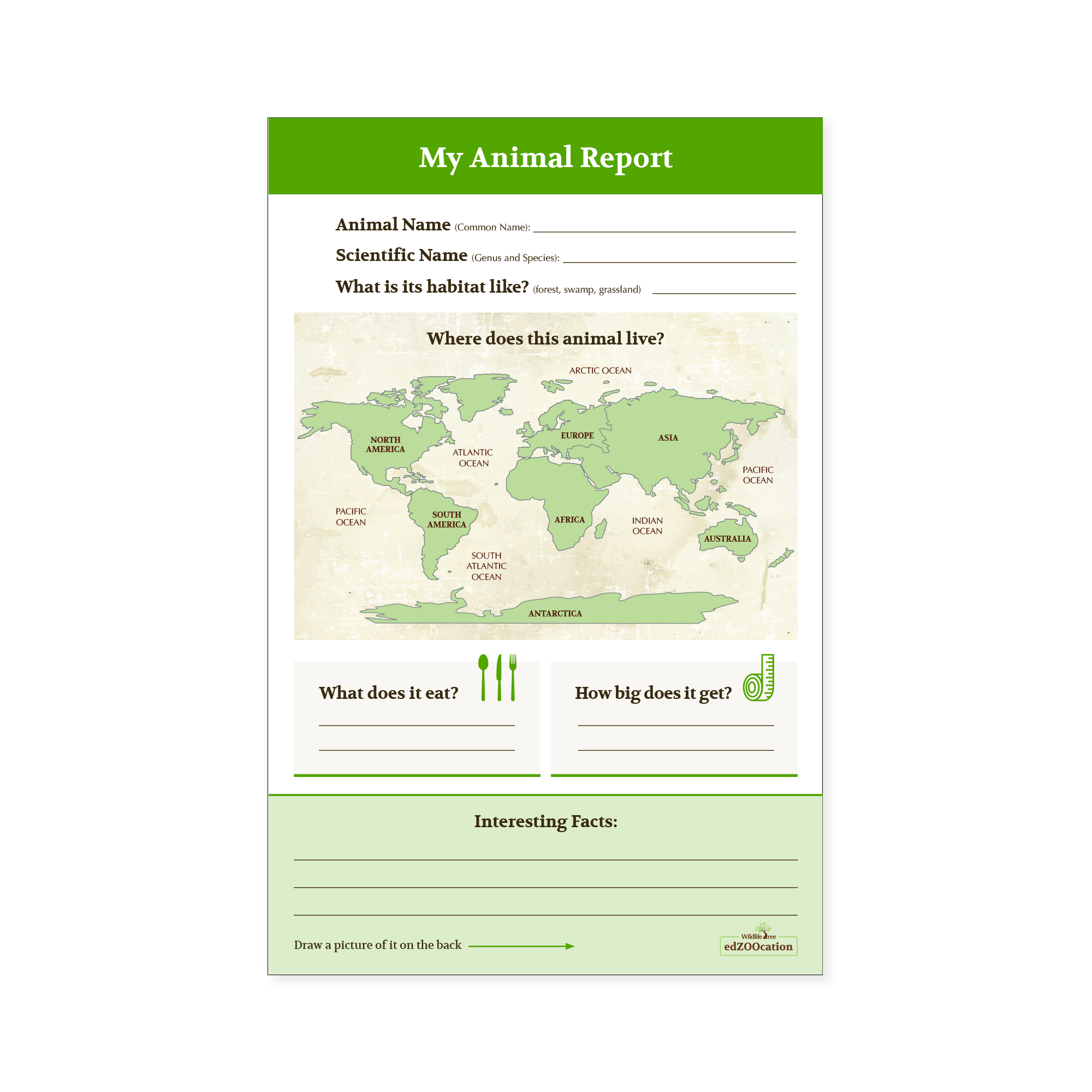 Animal Discovery Guide Binder with Animal Reports