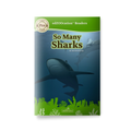Book cover of 'So Many Sharks' by edZOOcation with a shark illustration on a blue background.